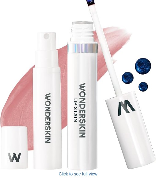 Wonderskin Lip Stain Kit – Long Lasting, Waterproof, Lip Tint Peel Off | Transfer-proof light rose lip tint system with everything needed for effortless application and lasting color.